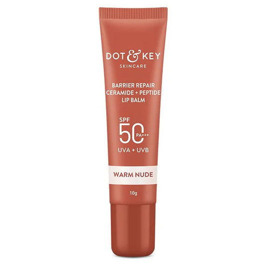 Dot & Key Barrier Repair Ceramide & Peptide SPF 50 PA+++, UVA+UVB Lip Balm - Warm Nude - 10 gm