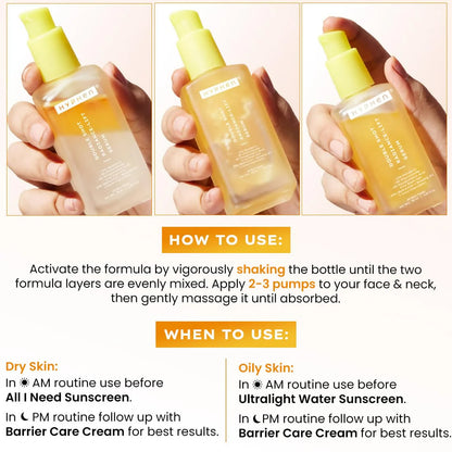 Hyphen Double Shot Face Serum with 18% Brightening & 20% Collagen - 50 ml
