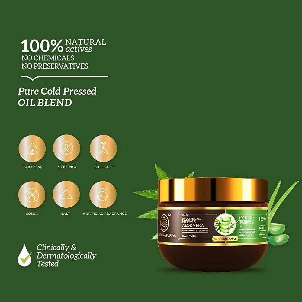 Khadi Natural Neem & Aloe Vera With Almond Oil & Coconut Oil Hair Mask - 200 gm