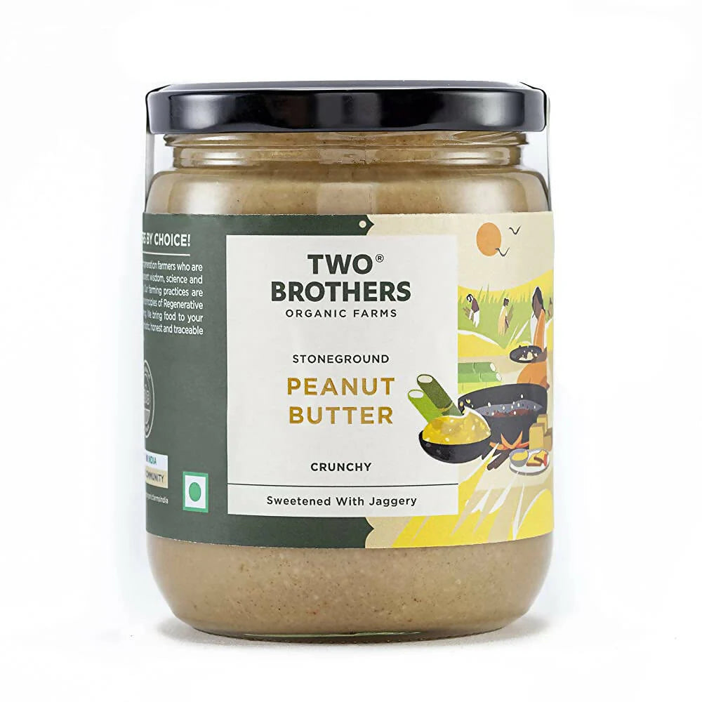 Two Brothers Organic Farms Peanut Butter Crunchy| Sweetened with Jaggery