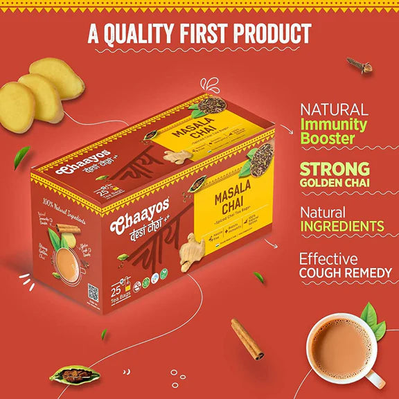 Chaayos Masala Chai Tea Bags - 25 bags