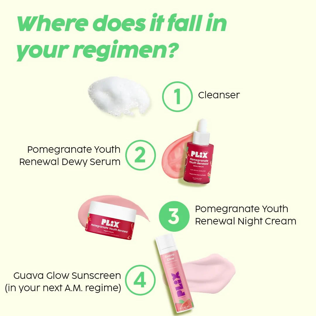 PLIX The Plant Fix Pomegranate 1% Retinol & 1% Bakuchi Oil Anti Ageing Night Cream - 50 gm