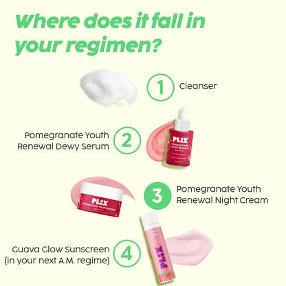 PLIX The Plant Fix Pomegranate 1% Retinol & 1% Bakuchi Oil Anti Ageing Night Cream - 50 gm