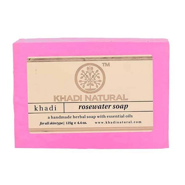 Khadi Natural Herbal Rosewater Soap - 125 gm