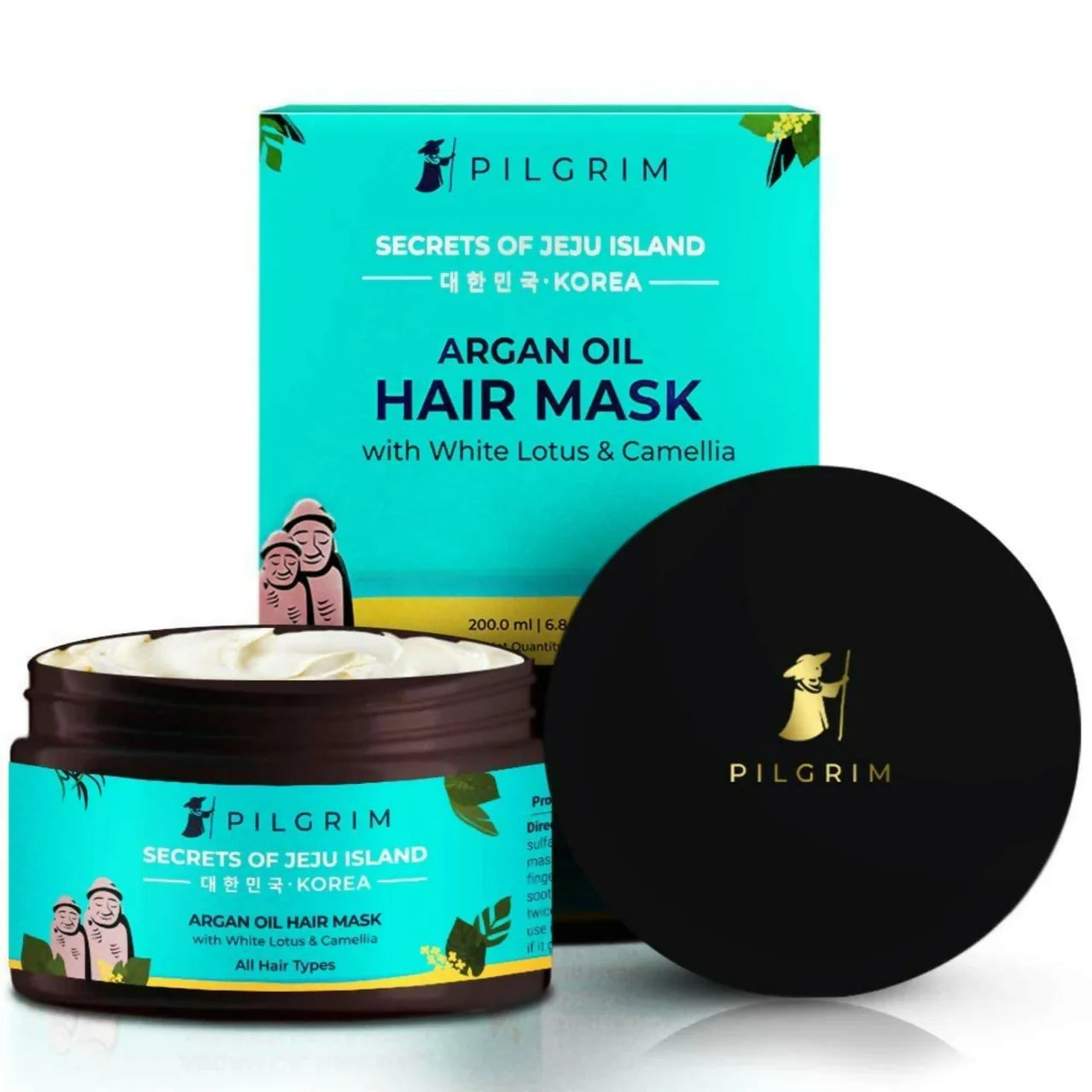 Pilgrim Korean Argan Oil Hair Mask For Dry & Frizzy Hair With White Lotus And Camellia -200 gm