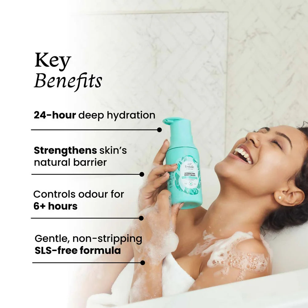 Foxtale Hydrating Body Wash With Hyaluronic Acid & Ceramides Locks In Moisture Reduces Body Odour - 250 ml
