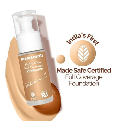 Mamaearth Hydra-Glow Full Coverage Foundation With Vitamin C & Turmeric - Caramel Glow