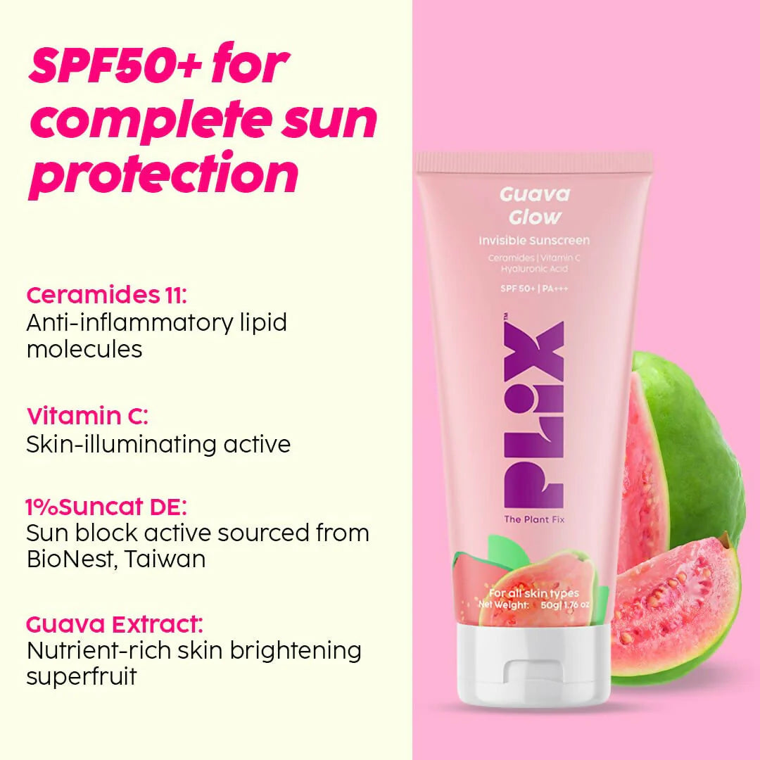 PLIX The Plant Fix SPF 50+ Guava Glow Invisible Sunscreen