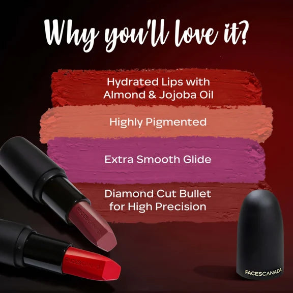 Faces Canada Weightless Matte Finish Lipstick - Royal Maroon 16 - 4 gm