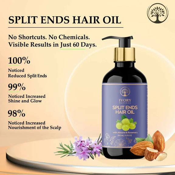 Ivory Natural Splits Ends Repair Hair Oil - Natural Hair Therapy For Split Ends And Hair Wellness - 200 ml
