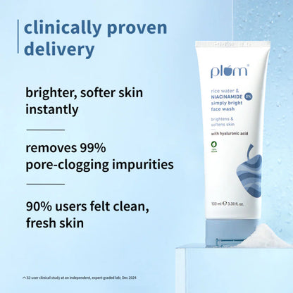 Plum 2% Niacinamide Face Wash With Rice Water - 100 ml