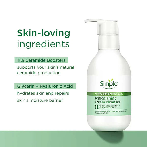 Simple Active Skin Barrier Care Replenishing Cream Face Cleanser - 150 ml