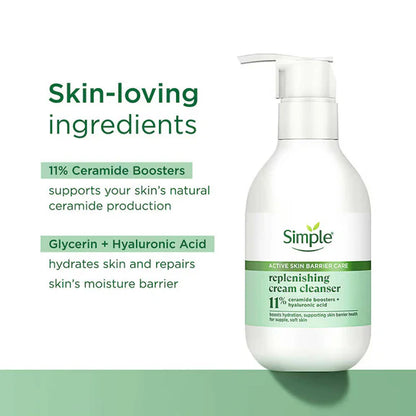 Simple Active Skin Barrier Care Replenishing Cream Face Cleanser - 150 ml
