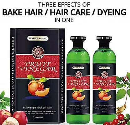 Aravli Beaute Blanc Fruit Vinegar Gel Hair Color - Natural Black - 500 ml - Pack of 2