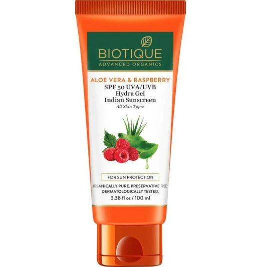 Biotique Advanced Ayurveda Aloe Vera & Raspberry SPF 50 Hydra Gel Sunscreen