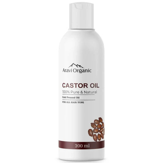 Aravi Organic 100% Pure Cold Pressed Castor Carrier Oil - 200 ml