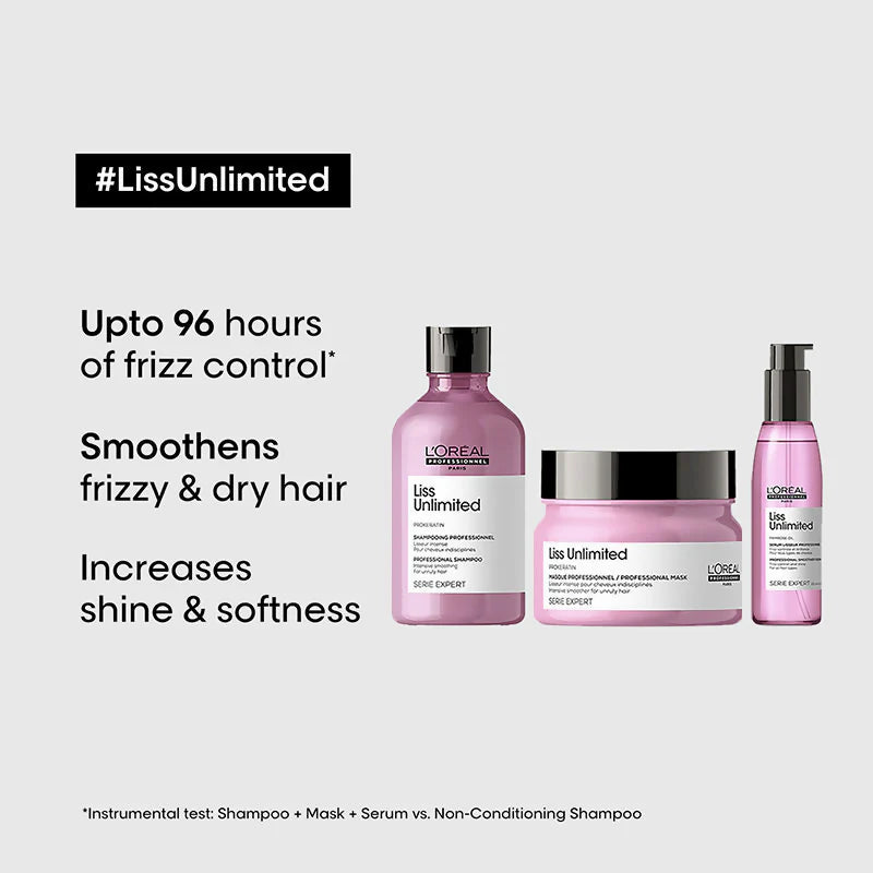 L'Oreal Professionnel Liss Unlimited Shampoo, Hair Mask & Hair Serum Serie Expert -combo
