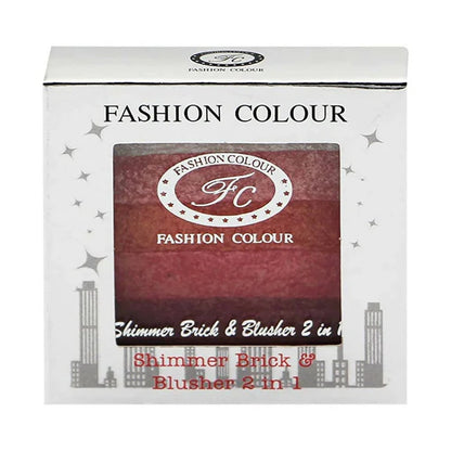 Fashion Colour Shimmer Brick & Blusher 2 in 1 Glow Bronzer Powder-Shade 01 (Medium To Fair) - Shade 01