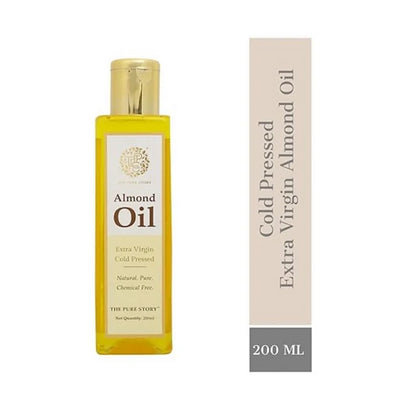 The Pure Story Sweet Almond Oil Pure Cold Pressed For Hair, Skin, Face Care & Massage