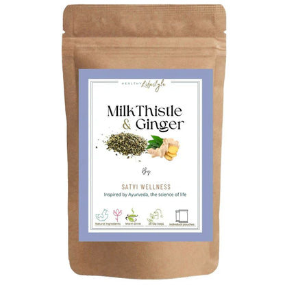 Satvi Wellness Milk Thistle Ginger Tea | Blend of Milk Thistle Ginger Tea Bags - 20 tea bags