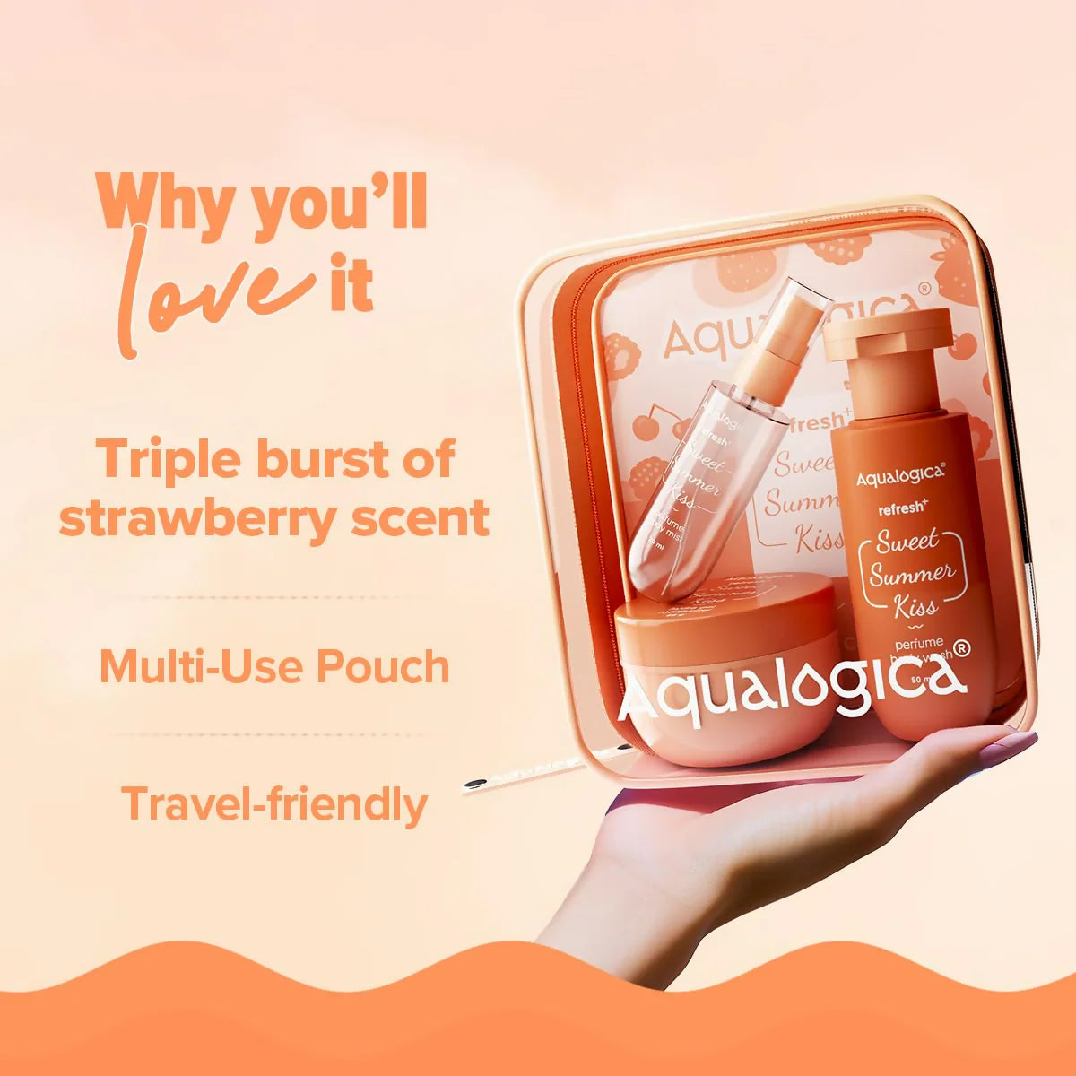 Aqualogica Refresh+ Sweet Summer Kiss Body Care Set Kit - combo