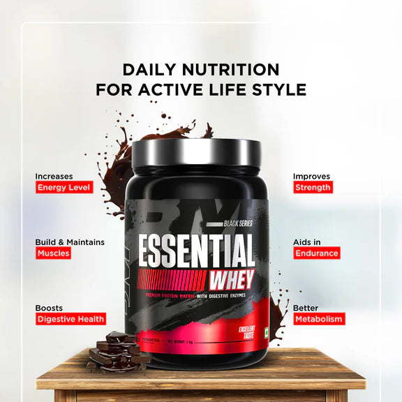 Big Muscles Nutrition Essential Whey - 1 kg - Rich Chocolate