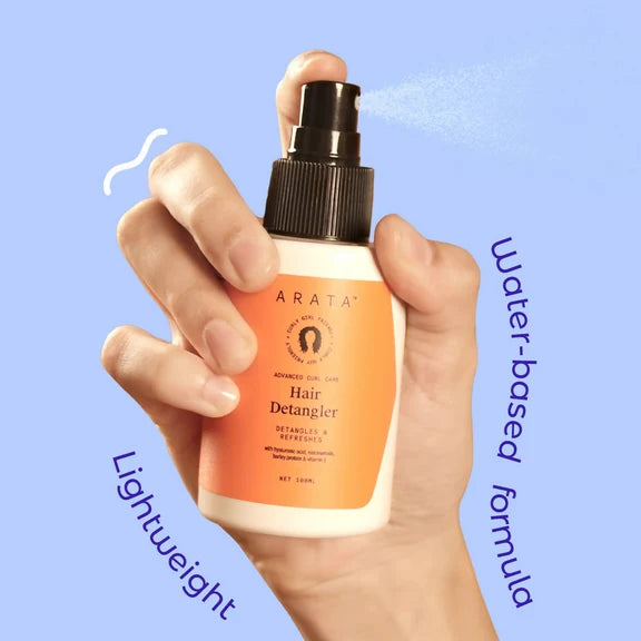 Arata Curl Hair Detangler With Hyaluronic Acid, Niacinamide - Detangles & Strengthens Curls - 100 ml