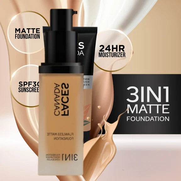 Faces Canada Flawless Matte Foundation - Warm Sand 042 - 30 ml