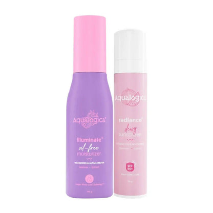 Aqualogica Radiance Sunscreen + Illuminate Oil Free Moisturiser Combo - combo