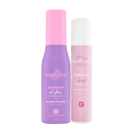 Aqualogica Radiance Sunscreen + Illuminate Oil Free Moisturiser Combo - combo