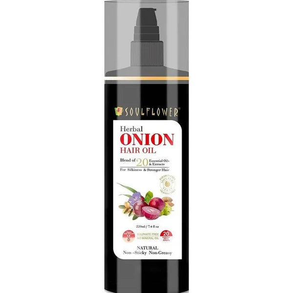 Soulflower Herbal Onion Hair Growth Oil - 120 ml - Pack of 1