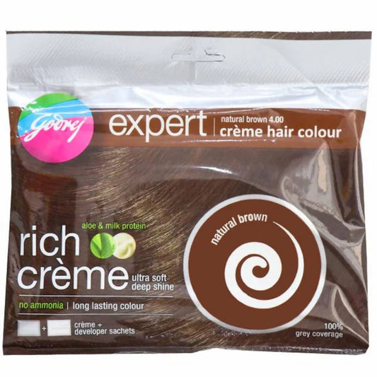 Godrej Expert Rich Creme Hair Colour - Natural Brown 4.00 (Pack of 4) - Pack of 4