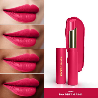 Faces Canada 3 in 1 LongStay Matte Lipstick - Day Dream Pink 02 - 2 gm