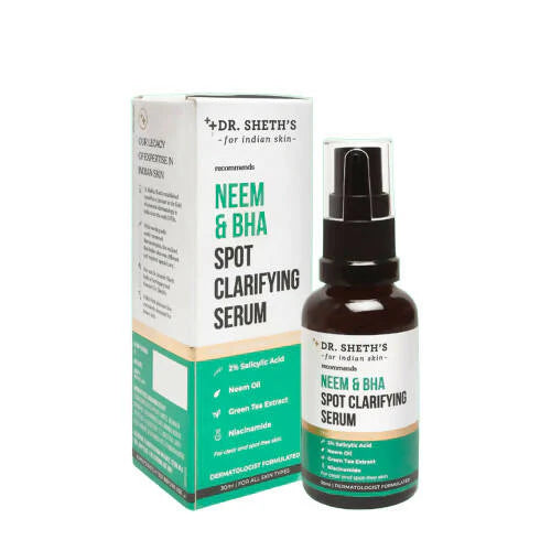 Dr. Sheth's Neem & BHA Spot Clarifying Serum For Active Acne, Blackheads & Open Pores