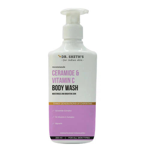 Dr. Sheth's Ceramide & Vitamin C Body Wash Deeply Cleanses & Moisturizes, Brightens skin