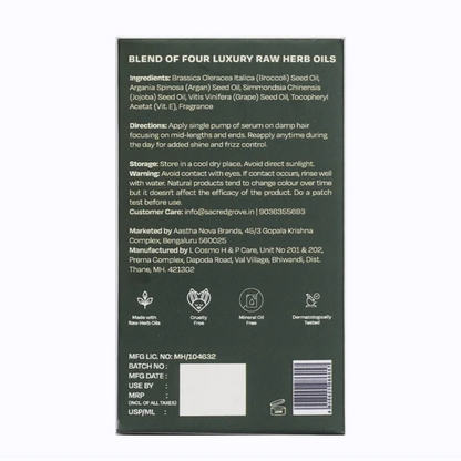 Sacred Grove Argan & Broccoli Seed Frizz Control Serum - 30 ml