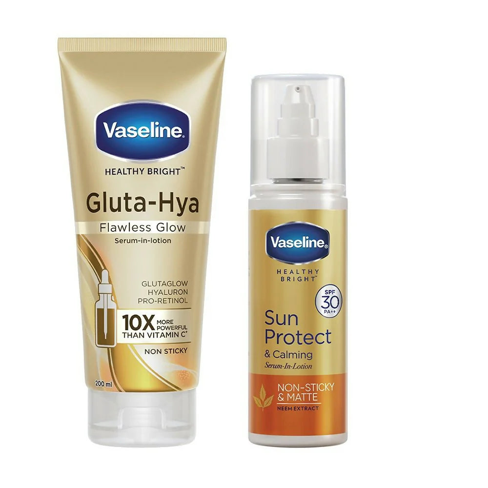 Vaseline Gluta Hya & Sun Protect Calming Body Serum Combo