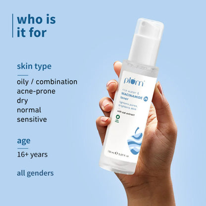 Plum 3% Niacinamide & Rice Water Face Toner - Reduces Pores & Blemishes For Bright Skin - 150 ml