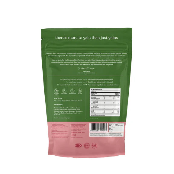 Cosmix No-Nonsense Plant Protein 23 (Mahabaleshwar Strawberry) - 500 gm