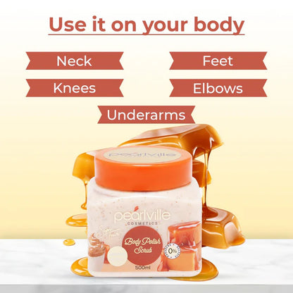 Pearlville Super Foods Collection Caramel Coffee Body Polish Scrub - 500 ml