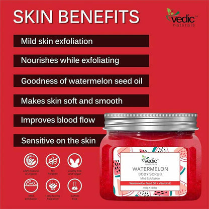 Vedic Naturals Watermelon Body Scrub - 450 gm