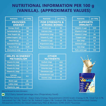 Complan Viemax - Scientifically Designed Nutrition For Adults (Vanilla Flavour) - 400 gm