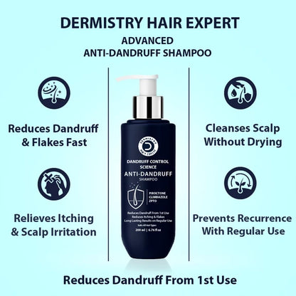 Dermistry Anti-Dandruff Control Shampoo Mask & Serum - combo
