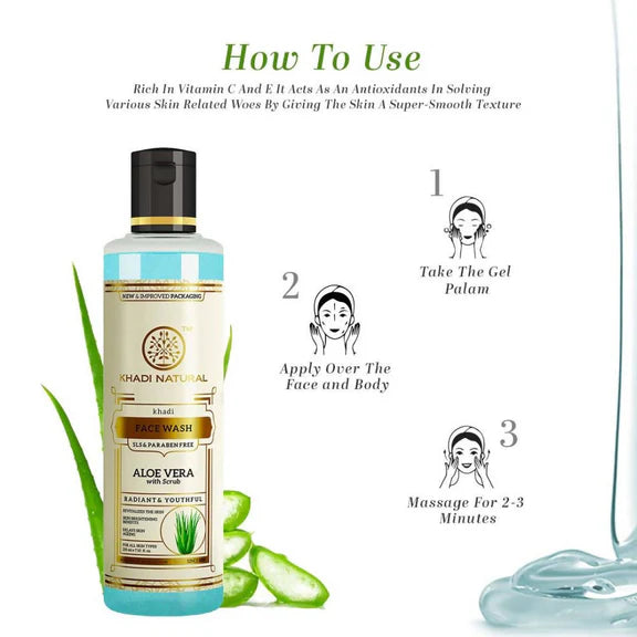 Khadi Natural Aloe Vera Face Wash With Scrub - 210 ml