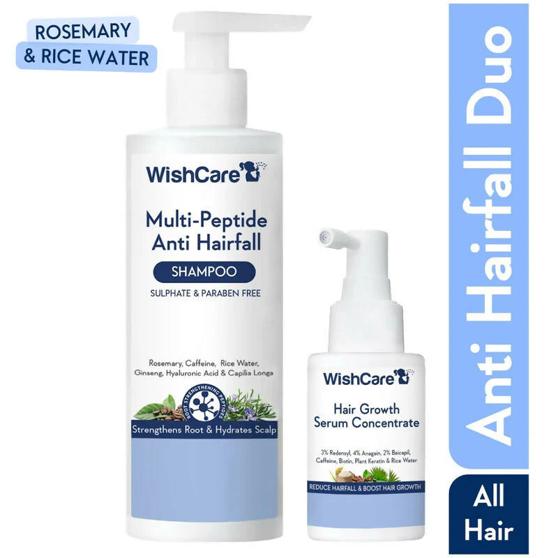 Wishcare Hair Growth Serum Concentrate + Multi Peptide Anti Hairfall Shampoo Combo