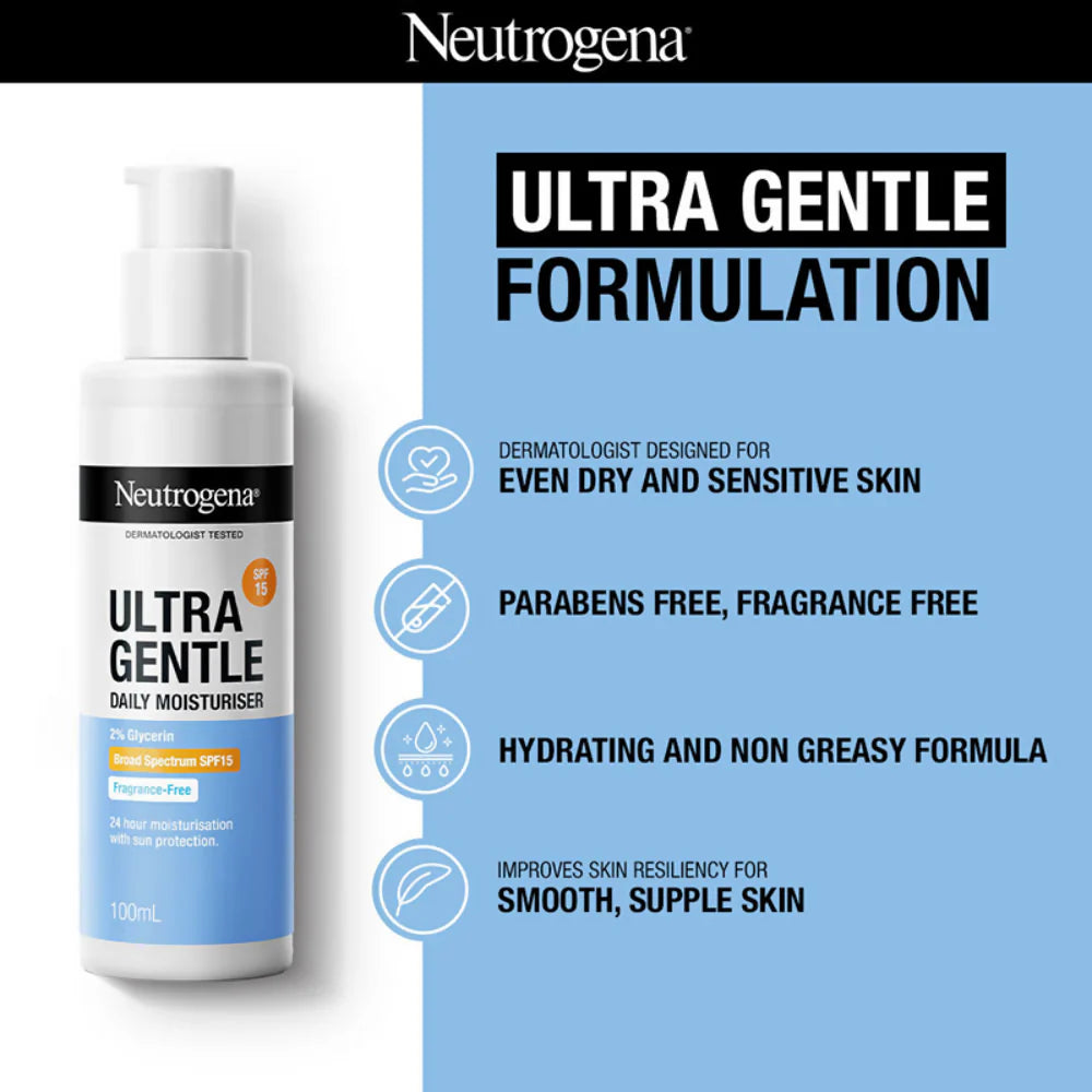 Neutrogena Ultra Gentle Daily Face Moisturizer With SPF 15 - 100 ml