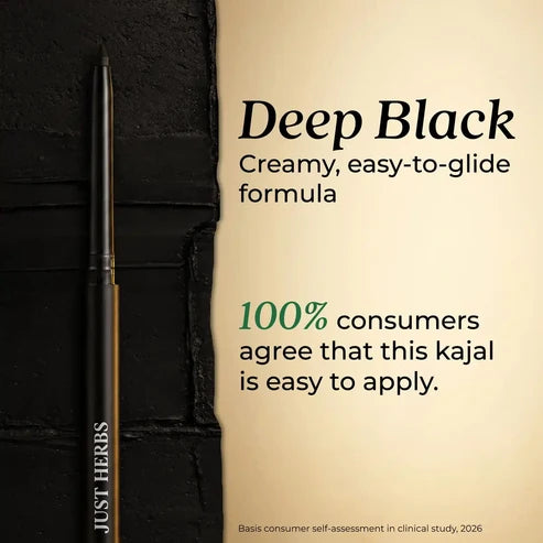 Naynam Day-long Kohl Kajal – Deep Black | Cyclosiloxane-Free