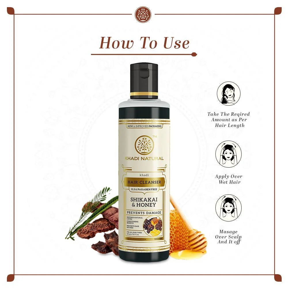 Khadi Natural Shikakai & Honey Hair Cleanser - 210 ml