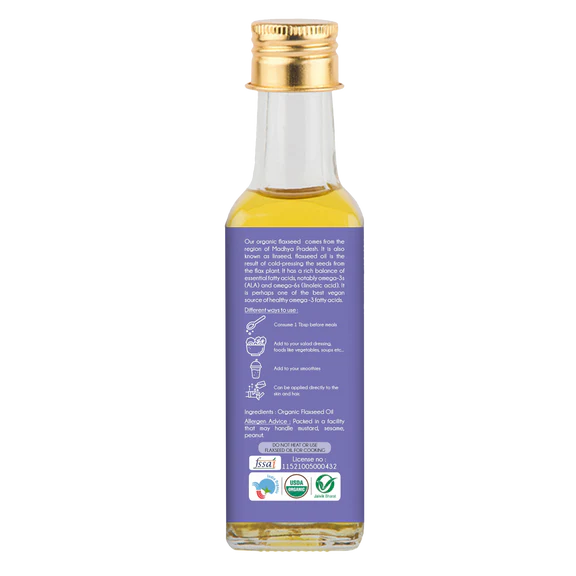 Praakritik Organic Flaxseed Oil - 100 ml