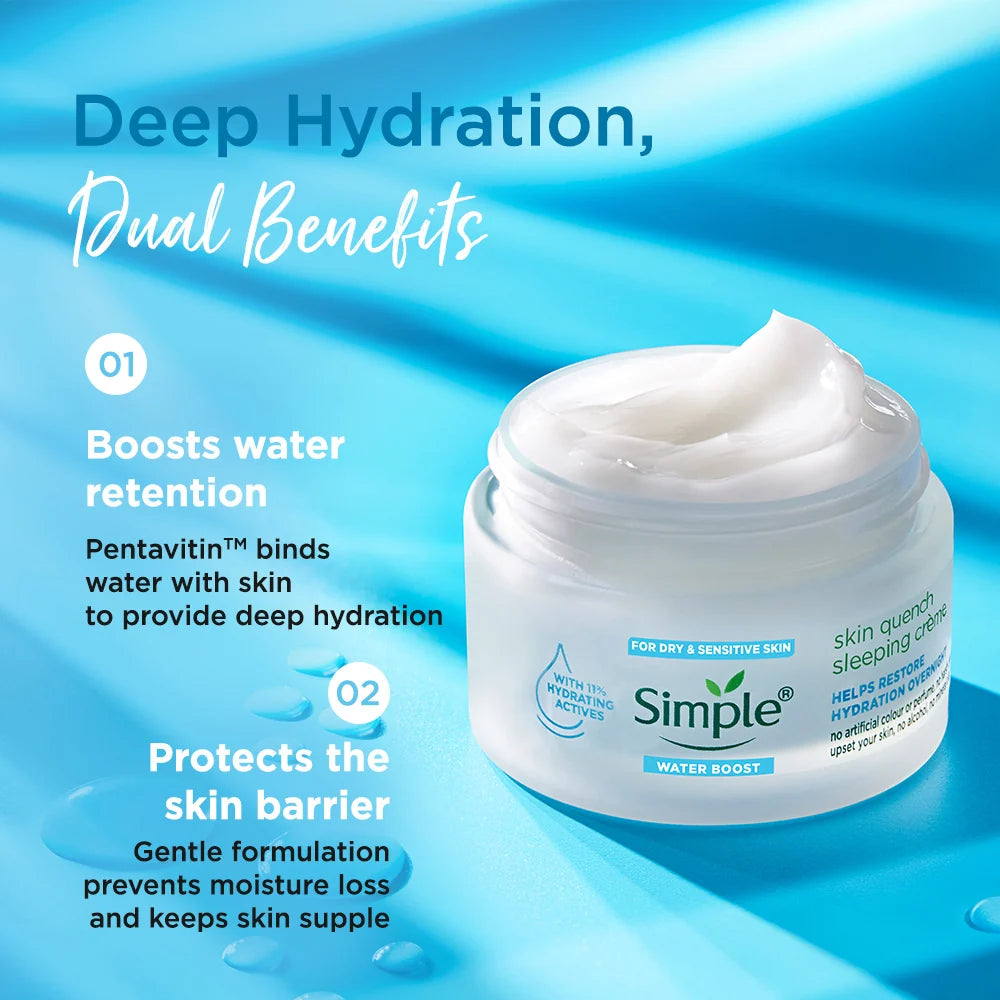 Simple Water Boost Skin Quench Sleeping Creme, 40g